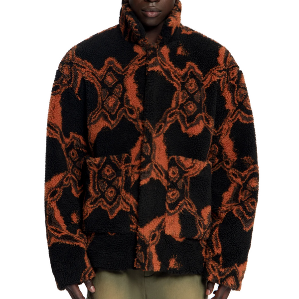 BURNED SHIELD FUR JACKET BLACK