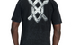 TEXTURED METALLIC SHIELD T-SHIRT WASHED BLACK