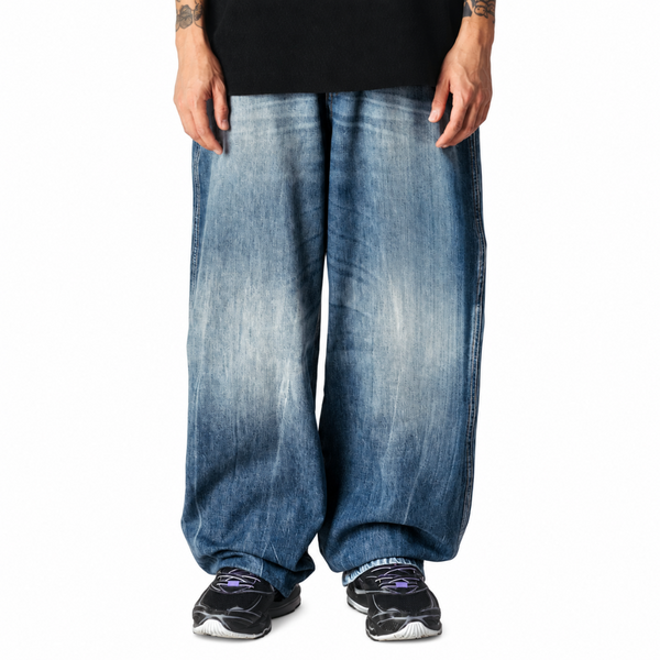 WBYUTO FREEZE JEANS WASHED MID BLUE