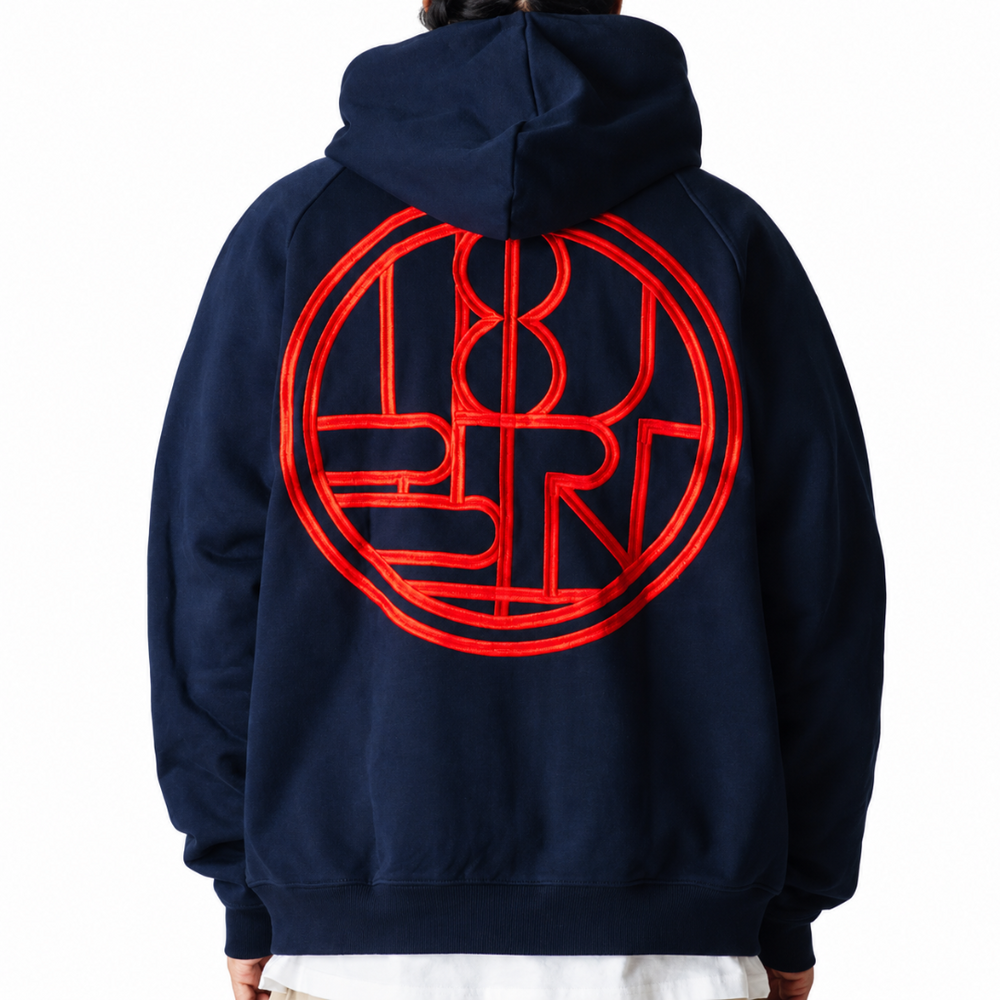 WBPAW EMBLEM ZIP HOODIE DARK NAVY