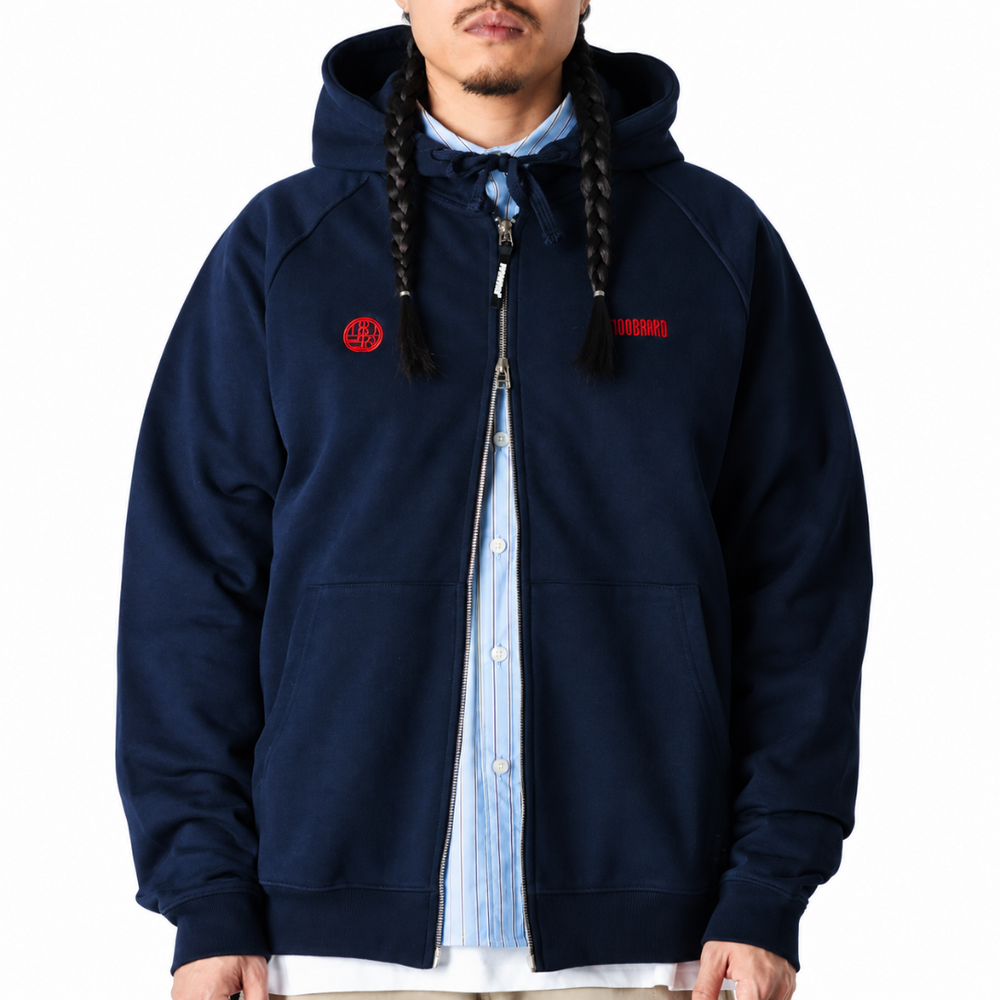 WBPAW EMBLEM ZIP HOODIE DARK NAVY