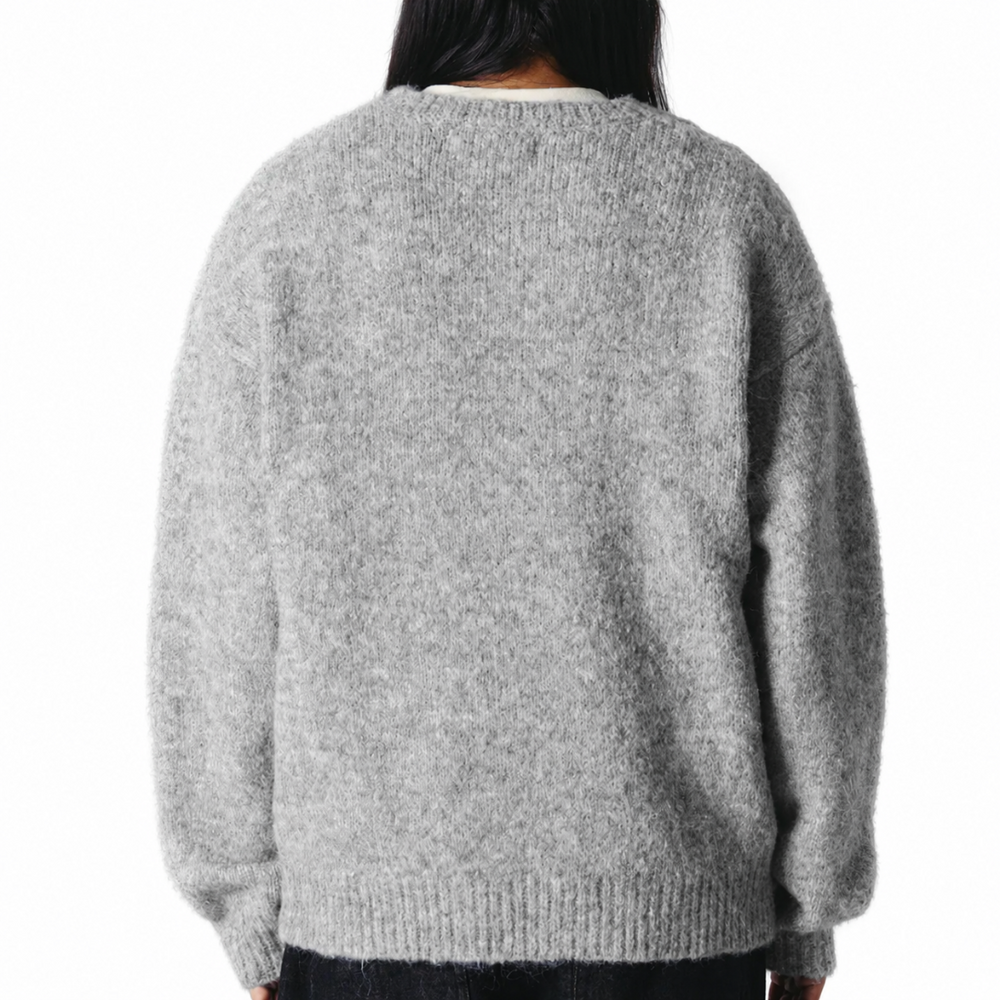 WBKURT MOHAIRY CREW DARK GREY MELANGE