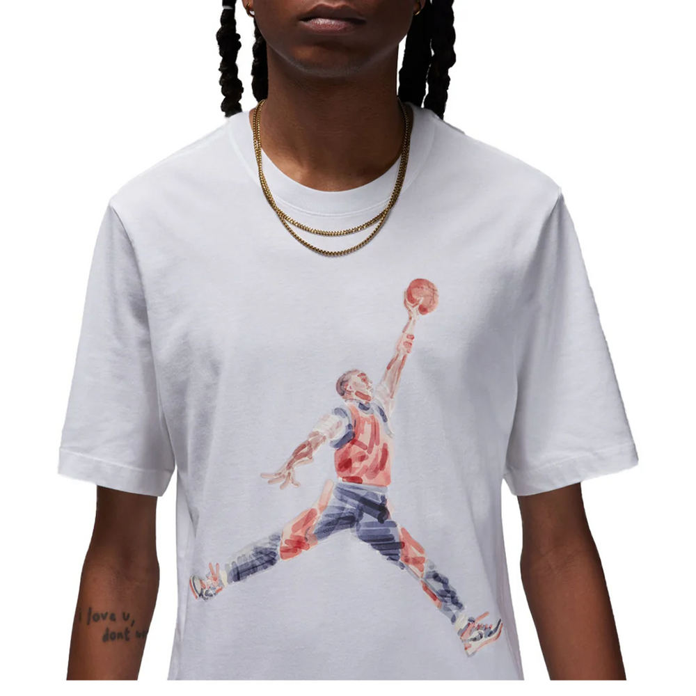 JUMPMAN WATERCOLOUR SHORT SLEEVE TEE WHITE