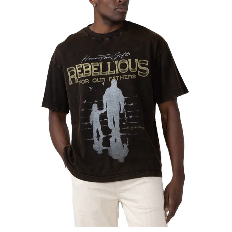 REBELLIOUS FOR OUR FATHERS T-SHIRT BLACK