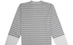 CDG PANELED STRIPED SMALL RED HEART LONG SLEEVE T-SHIRT GREY
