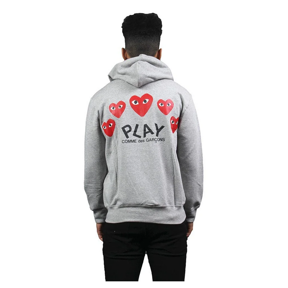 CDG RED HEART GREY ZIP HOODIE – NRML