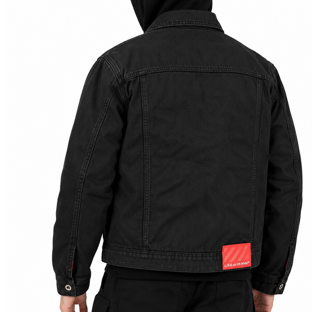 COATED DENIM JACKET BLACK