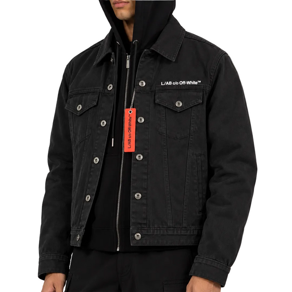 COATED DENIM JACKET BLACK