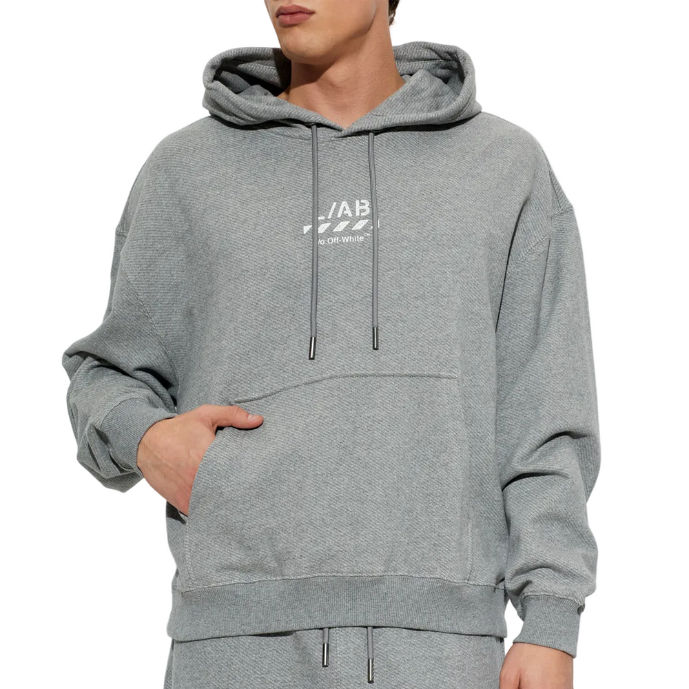 DIAGONAL HOODIE HEATHER GREY