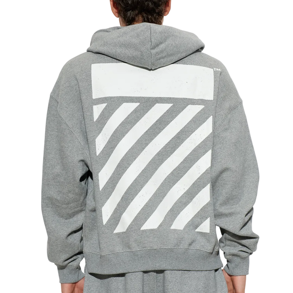 DIAGONAL HOODIE HEATHER GREY