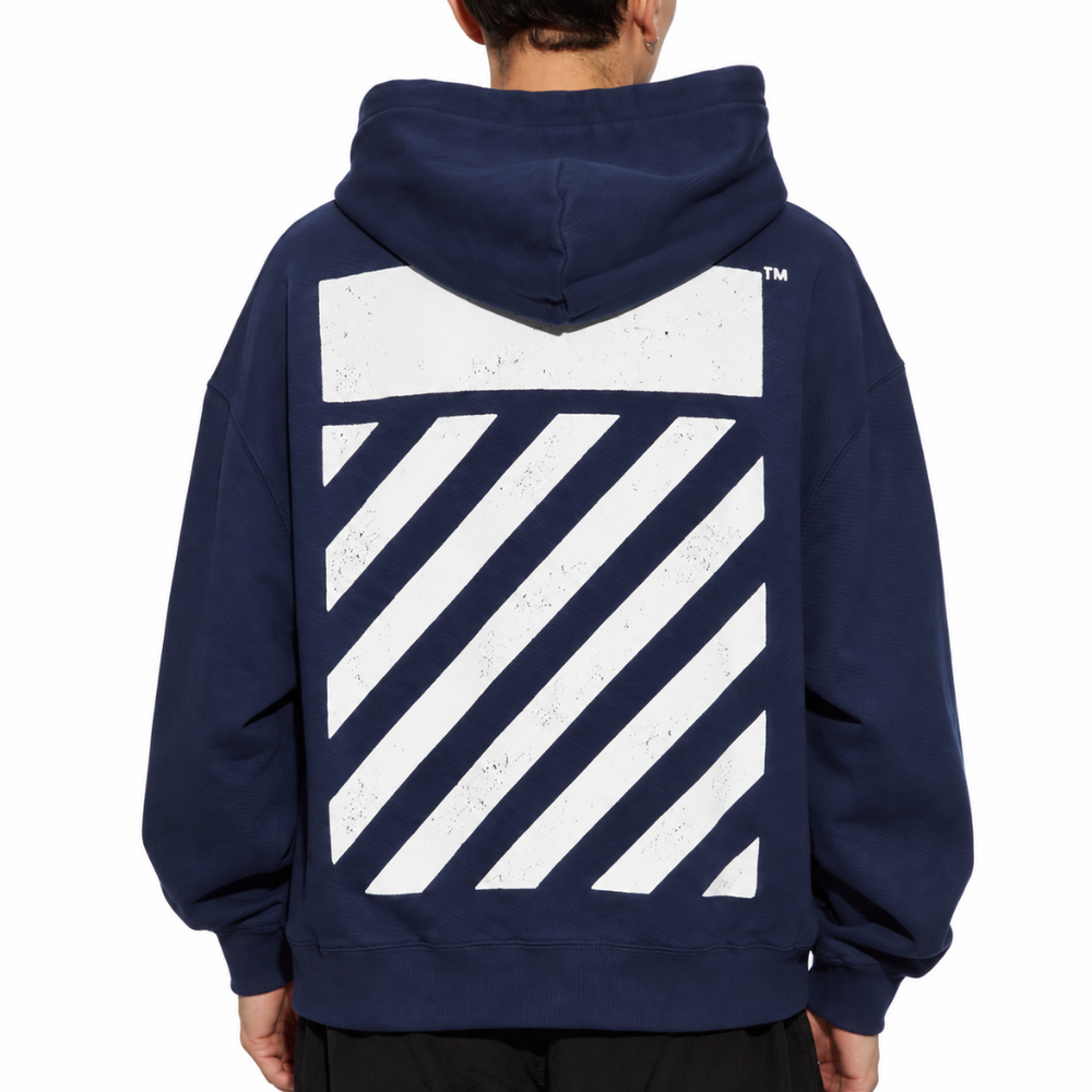 DIAGONAL HOODIE MARINE