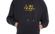 DIAGONAL GARMENT WASHED HOODIE BLACK
