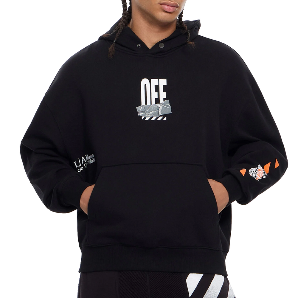 OFF ACTIVE TAPE HOODIE BLACK