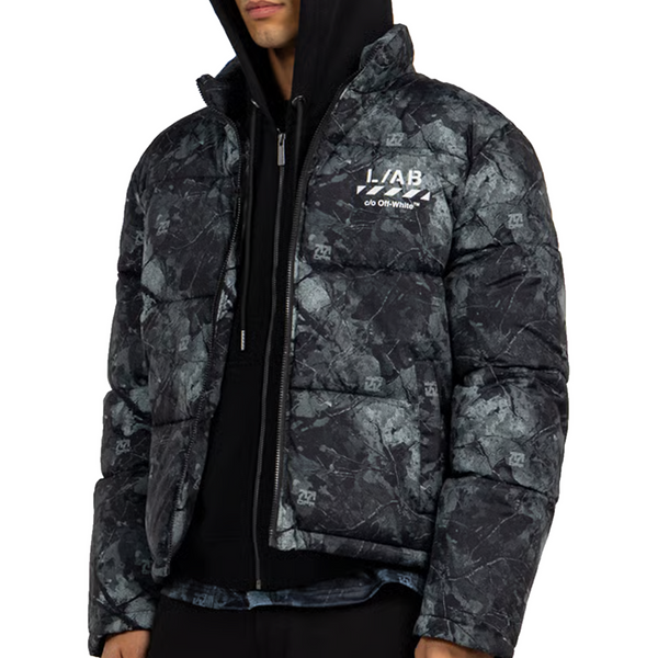 AOP CAMO PUFFER JACKET BLACK