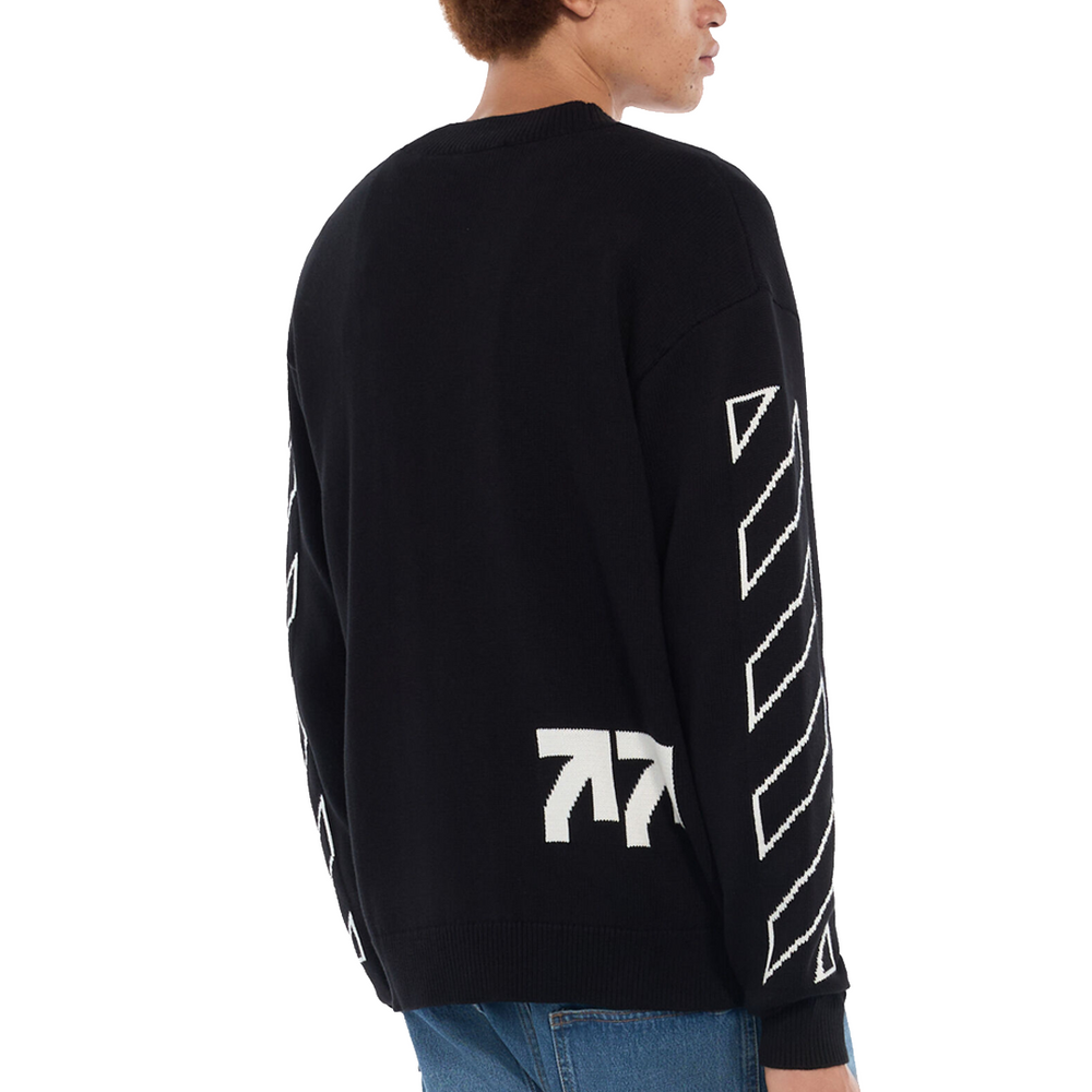 OFF ACTIVE DIAGONAL KNIT CARDIGAN BLACK