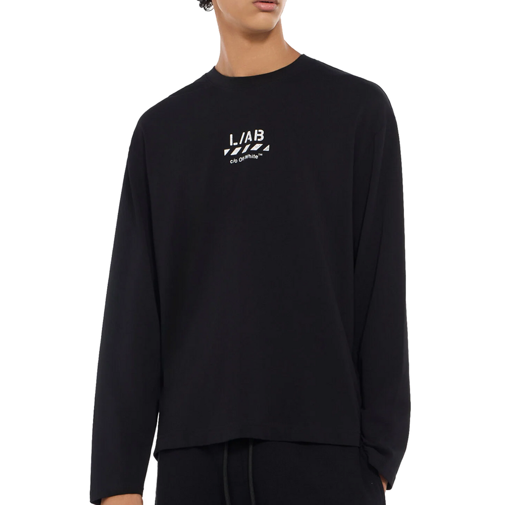 L/AB DIAGONAL LONG SLEEVE T-SHIRT BLACK