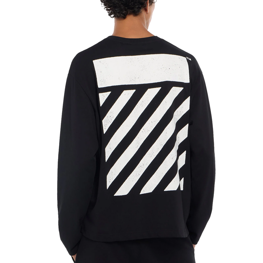 L/AB DIAGONAL LONG SLEEVE T-SHIRT BLACK