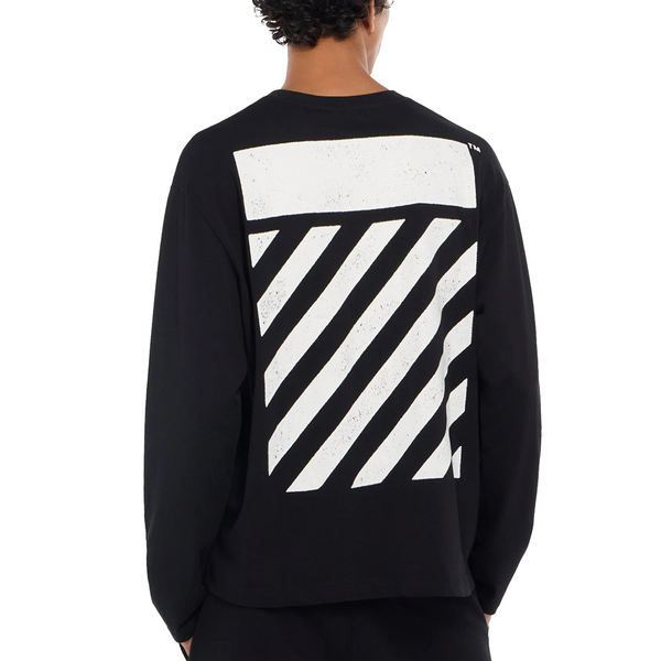 L/AB DIAGONAL LONG SLEEVE T-SHIRT BLACK