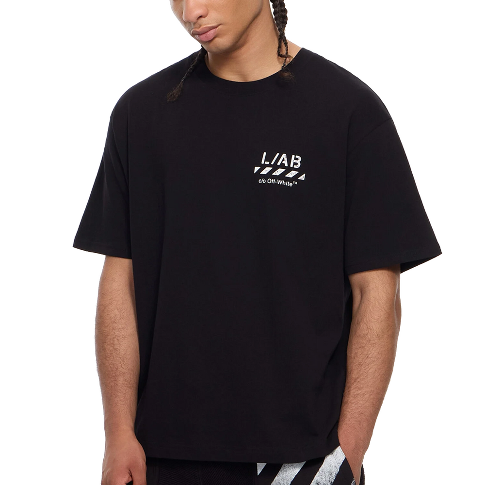 L/AB DIAGONAL OVERSIZED T-SHIRT BLACK
