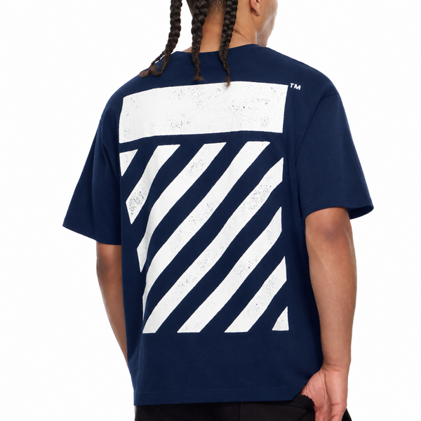 L/AB DIAGONAL OVERSIZED T-SHIRT MARINE