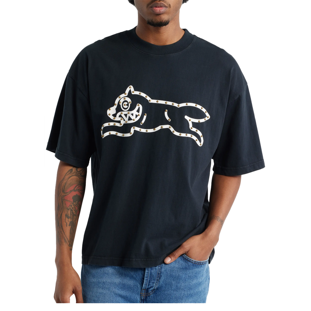 FRANK STUD LOGO SHORT SLEEVE KNIT BOXY FIT