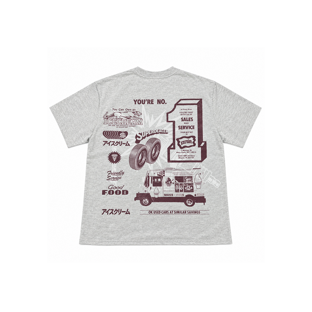 DAILY DOUBLE SS KNIT OVERSIZED TEE HEATHER GREY