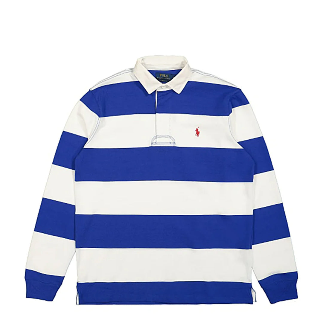 Blue and white striped ralph lauren polo shirt best sale