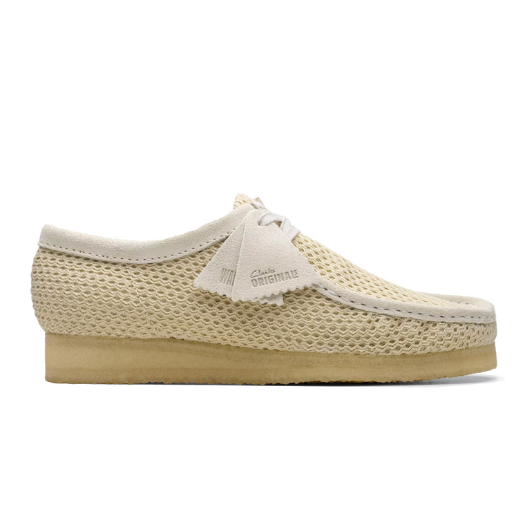 CLARKS WALLABEE OFF WHITE MESH