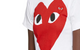 WOMEN'S CDG BIG RED HEART WHITE T-SHIRT
