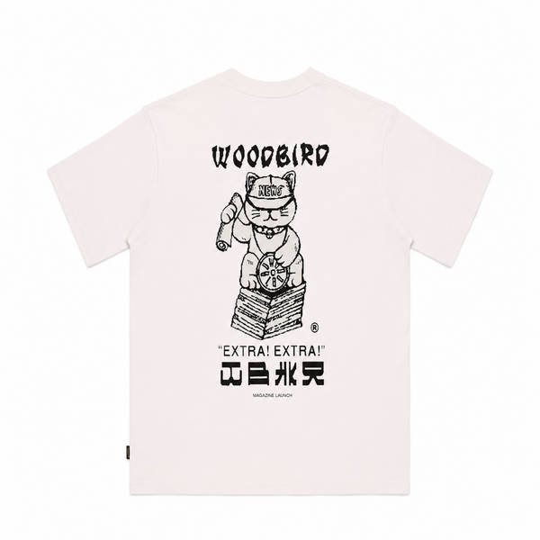 WOODBIRD X THINK EMPIRE "EXTRA! EXTRA!" TEE WHITE