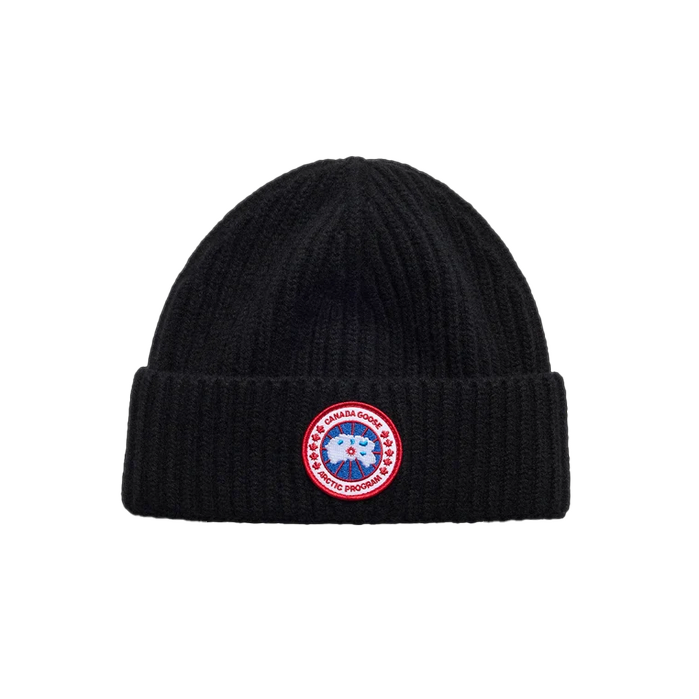 CASHMERE BLEND RIB TOQUE BLACK