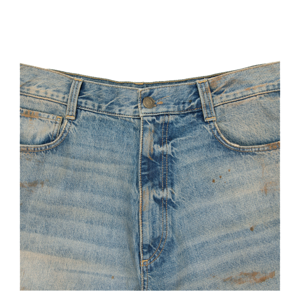 PRINTED 5 PKT JEAN BLUE