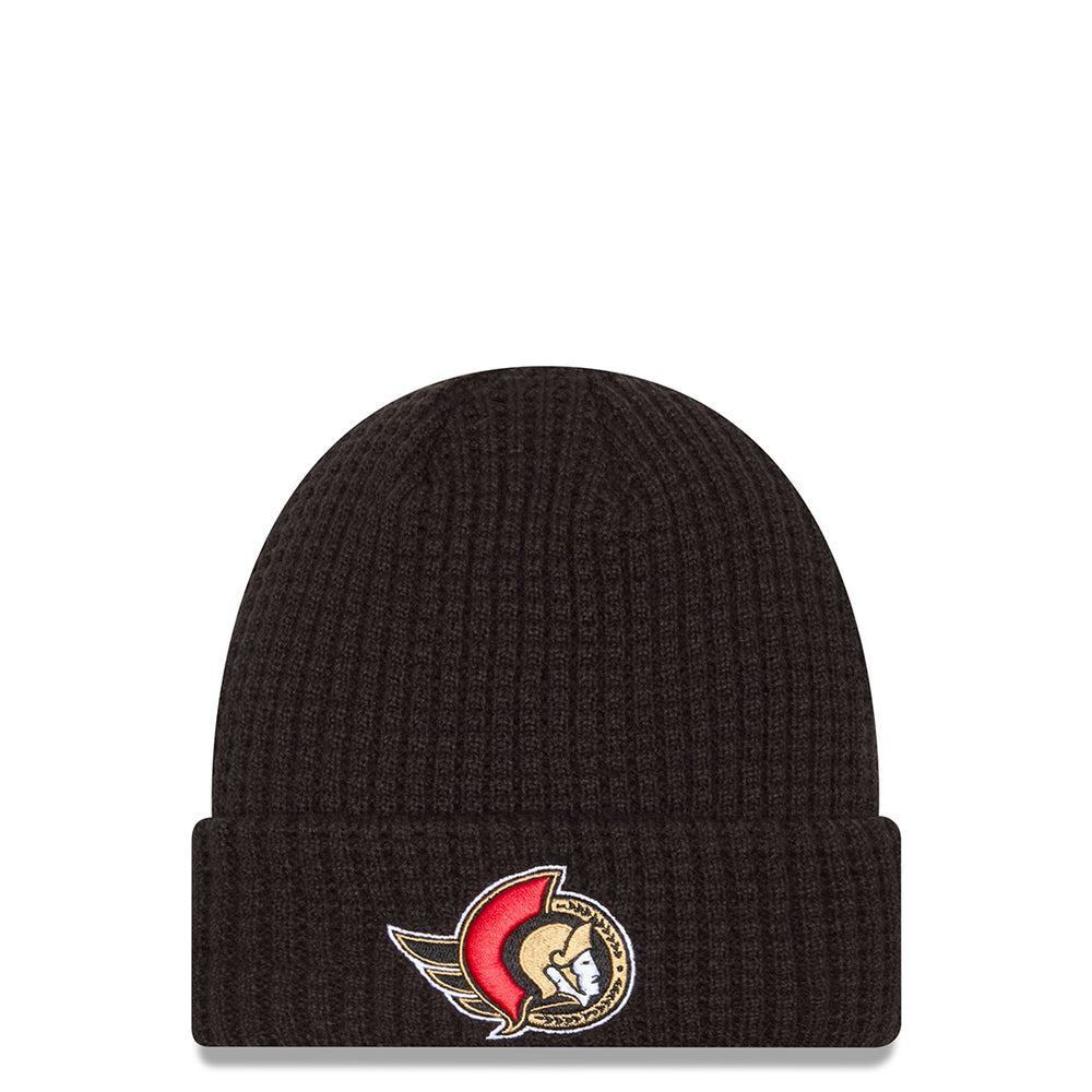 OTTAWA SENATORS WAFFLE KNIT HAT BLACK