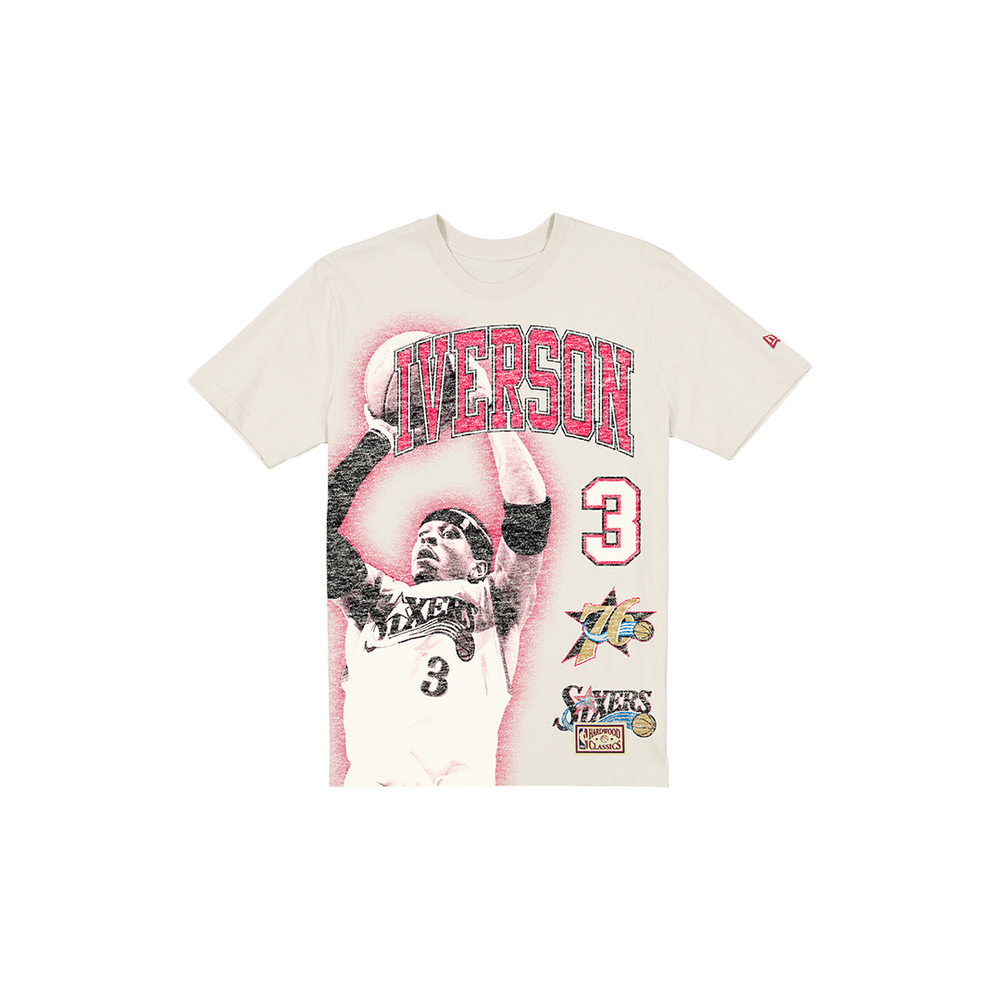 PHILADELPHIA 76ERS ALLEN IVERSON HARDWOOD CLASSICS TEE BEIGE