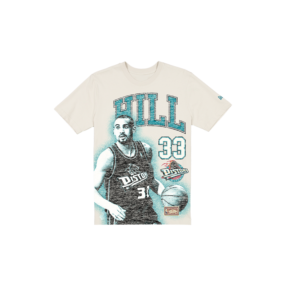 DETROIT PISTONS GRANT HILL HARDWOOD CLASSICS TEE BEIGE