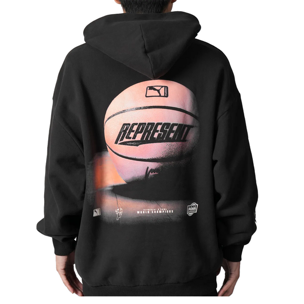 PUMA X REPRESENT LONG SLEEVE HOODIE BLACK