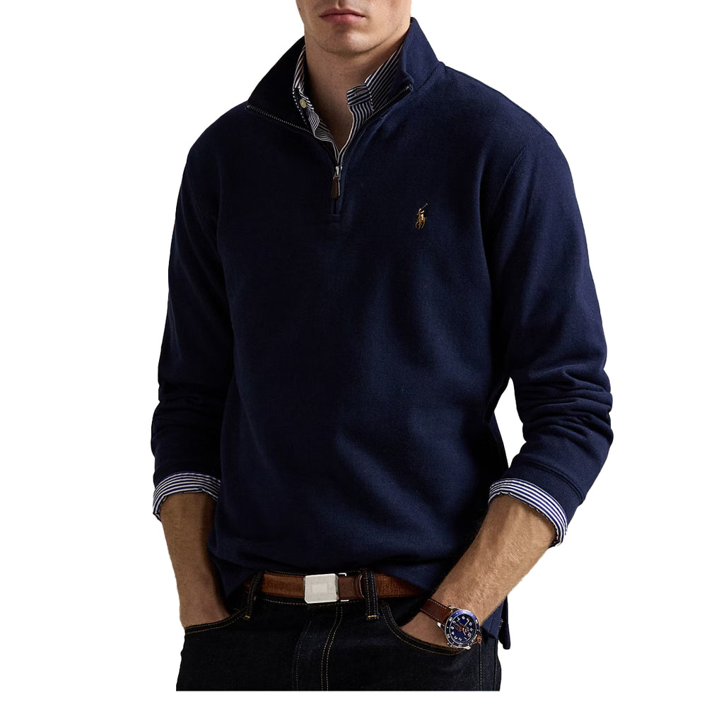 ESTATE RIB QUARTER ZIP PULLOVER CRUISE NAVY