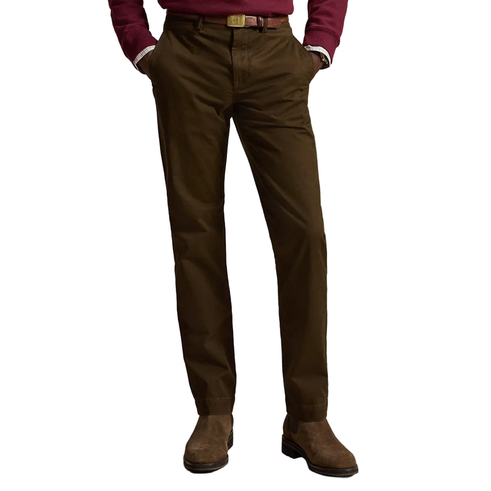 BEDFORD STRETCH STRAIGHT FIT TROUSERS DARK BROWN