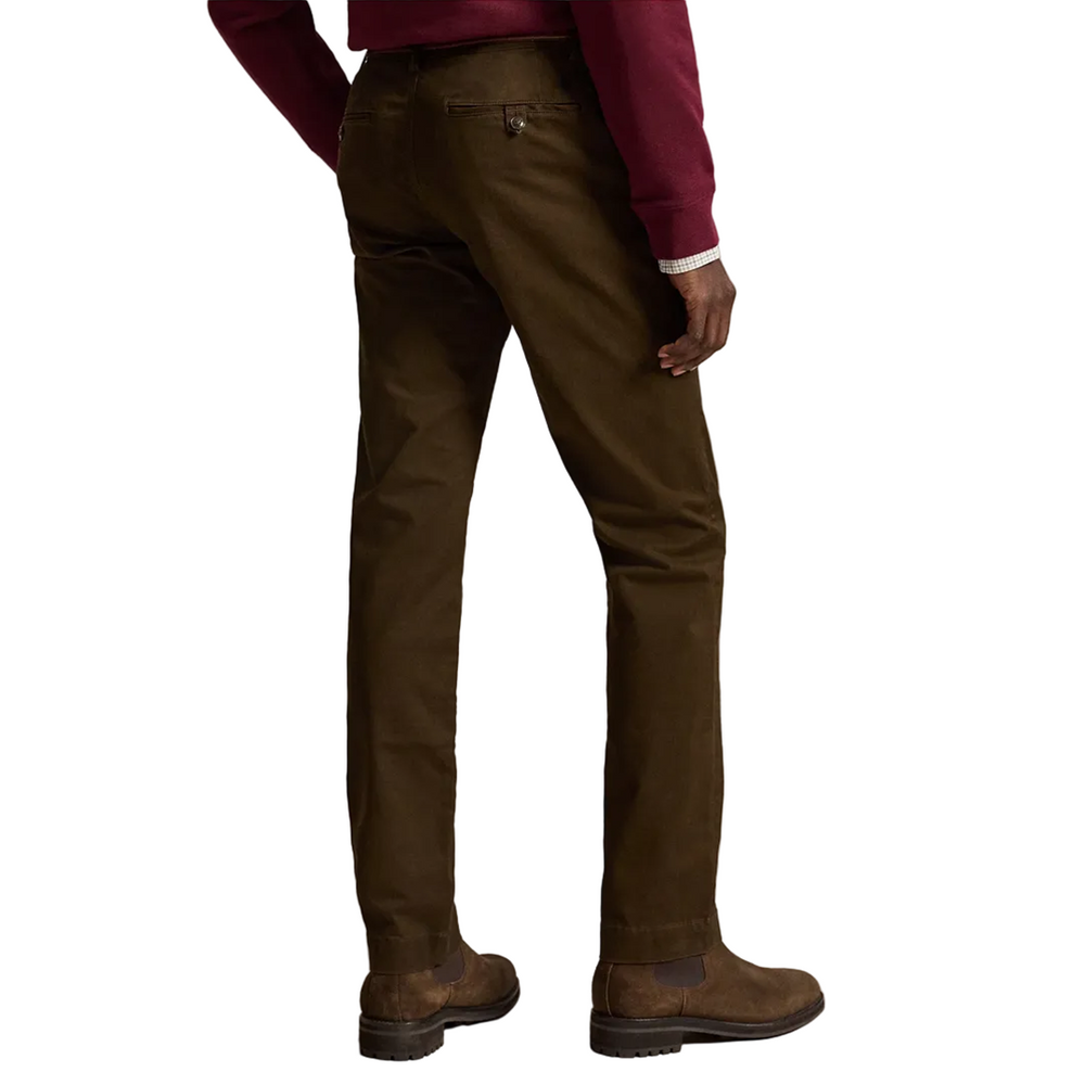 BEDFORD STRETCH STRAIGHT FIT TROUSERS DARK BROWN