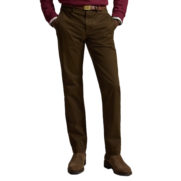 BEDFORD STRETCH STRAIGHT FIT TROUSERS DARK BROWN