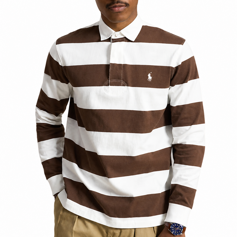 ICONIC RUGBY SHIRT TROPHY CREAM / BROWN