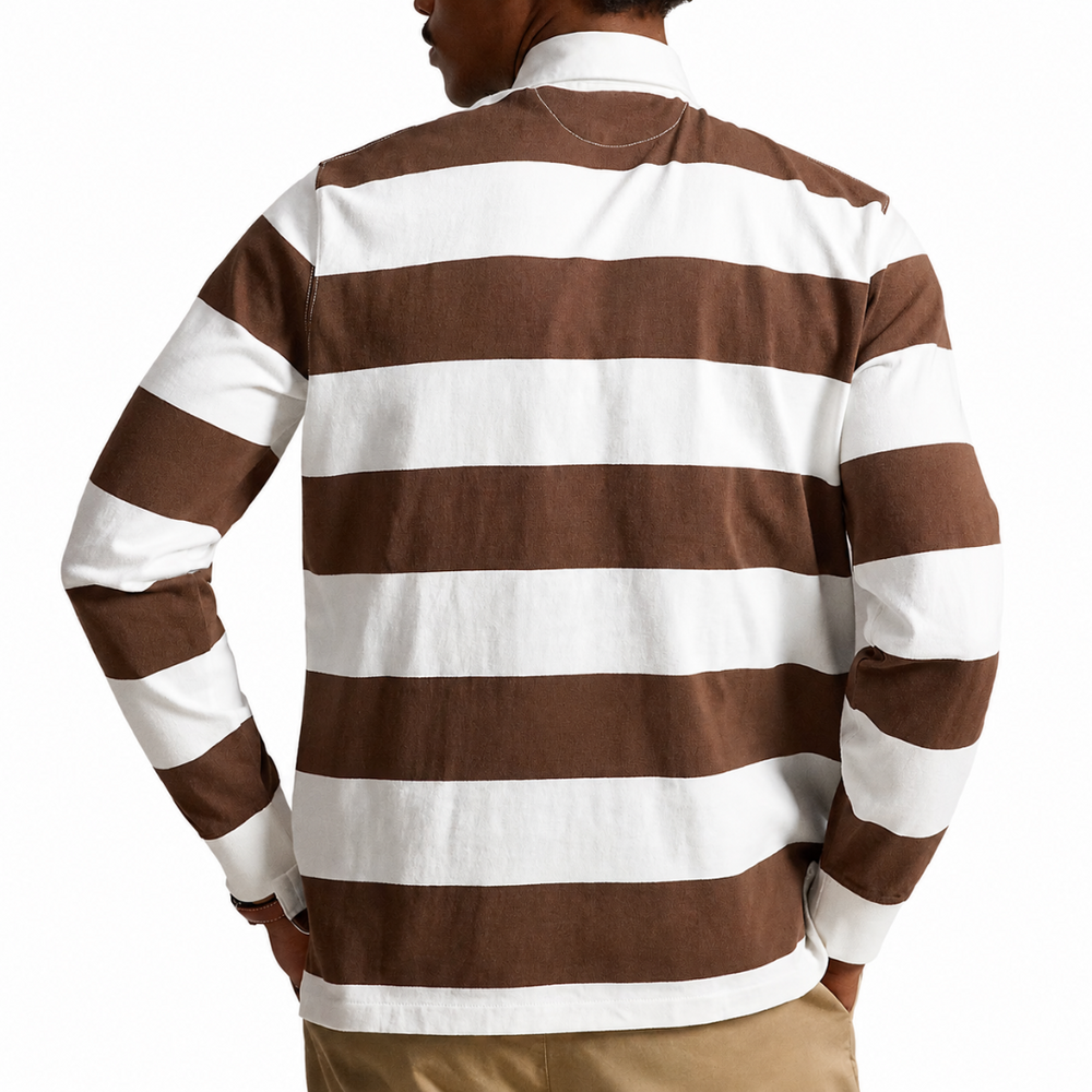 ICONIC RUGBY SHIRT TROPHY CREAM / BROWN