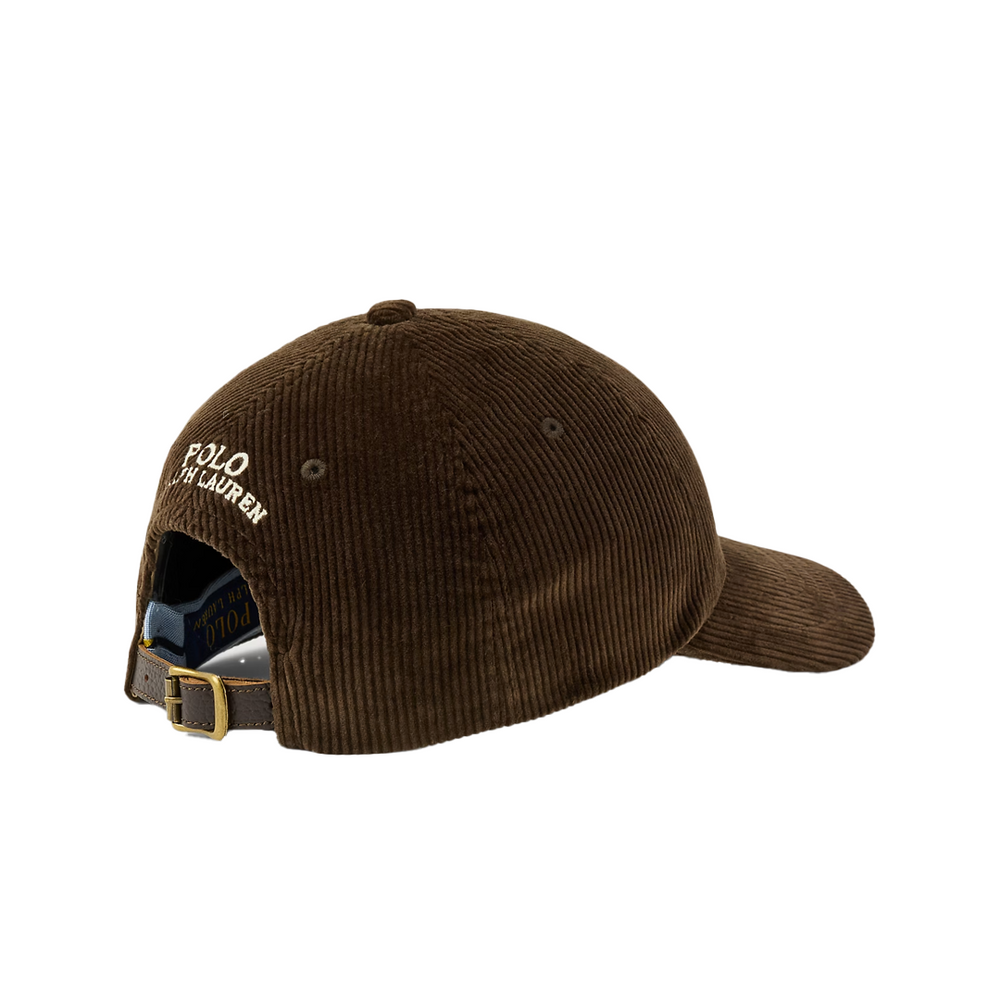 10 WALE STRETCH CORDUROY SPORT CAP DARK BROWN
