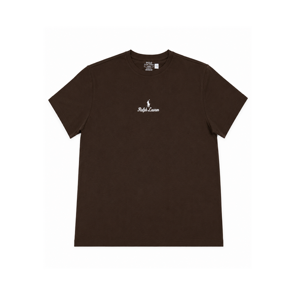 CLASSIC FIT LOGO JERSEY T-SHIRT NUTMEG BROWN