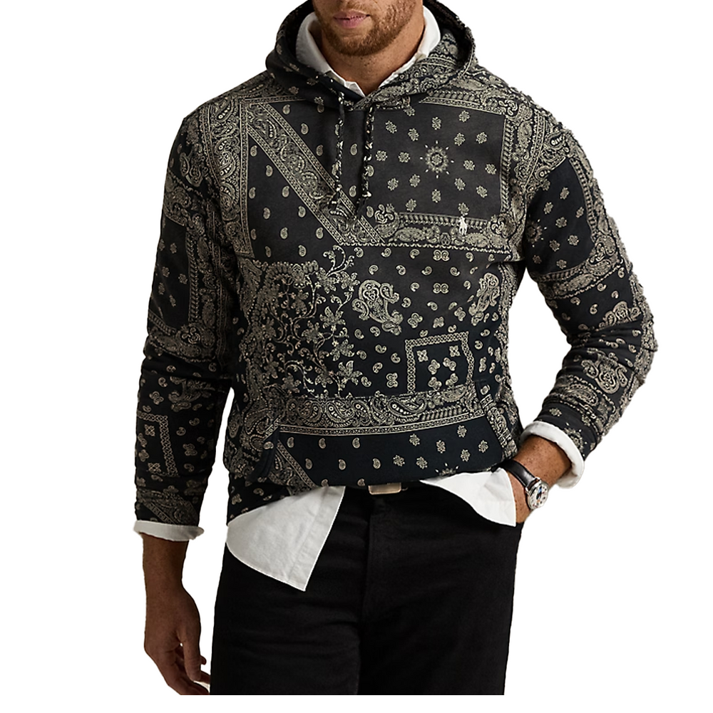 BANDANA-PRINT FLEECE HOODIE