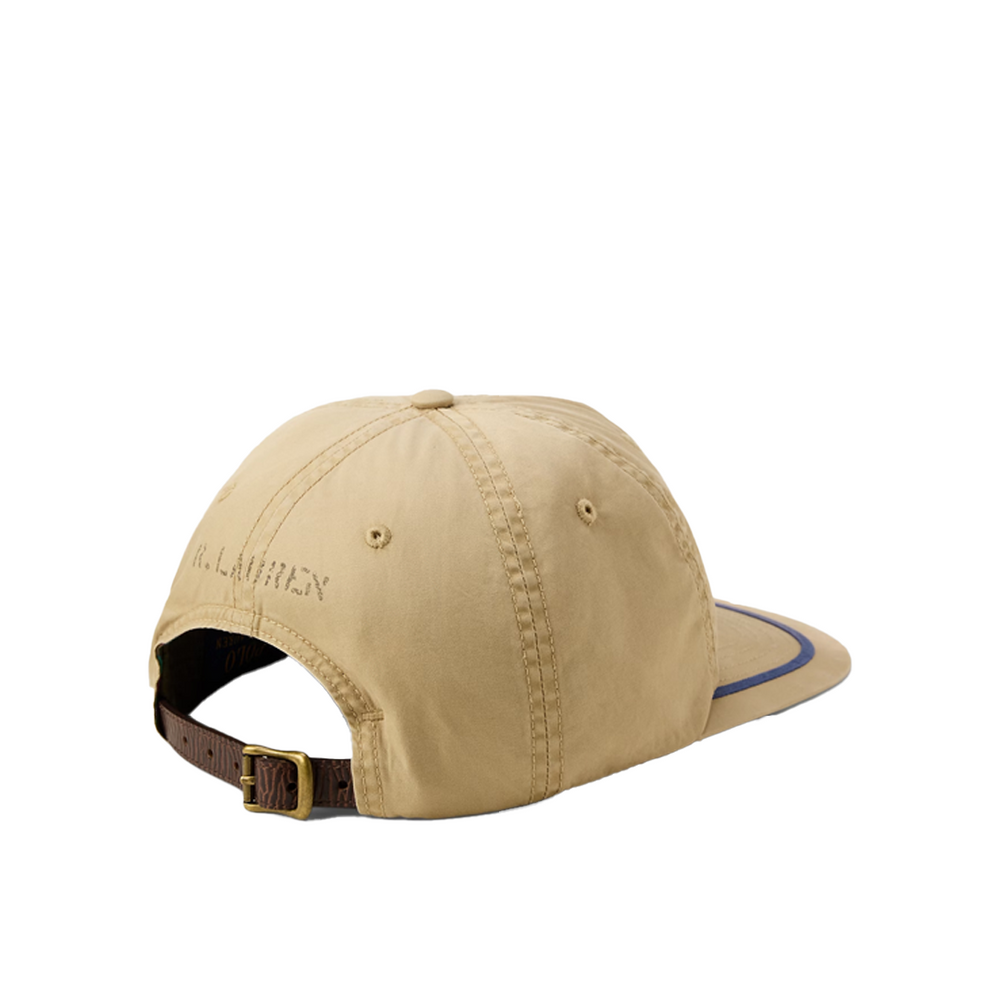 CREST-EMBROIDERED TWILL CAP KHAKI