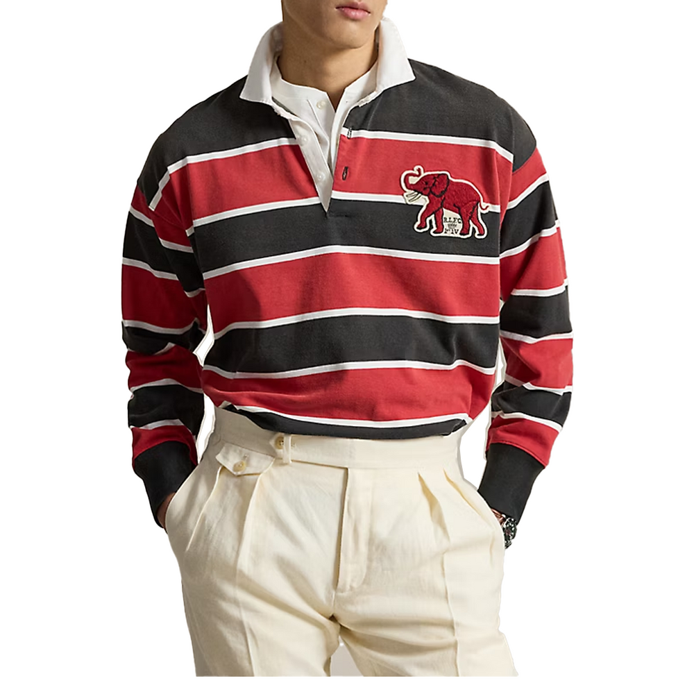 VINTAGE FIT STRIPED JERSEY RUGBY SHIRT