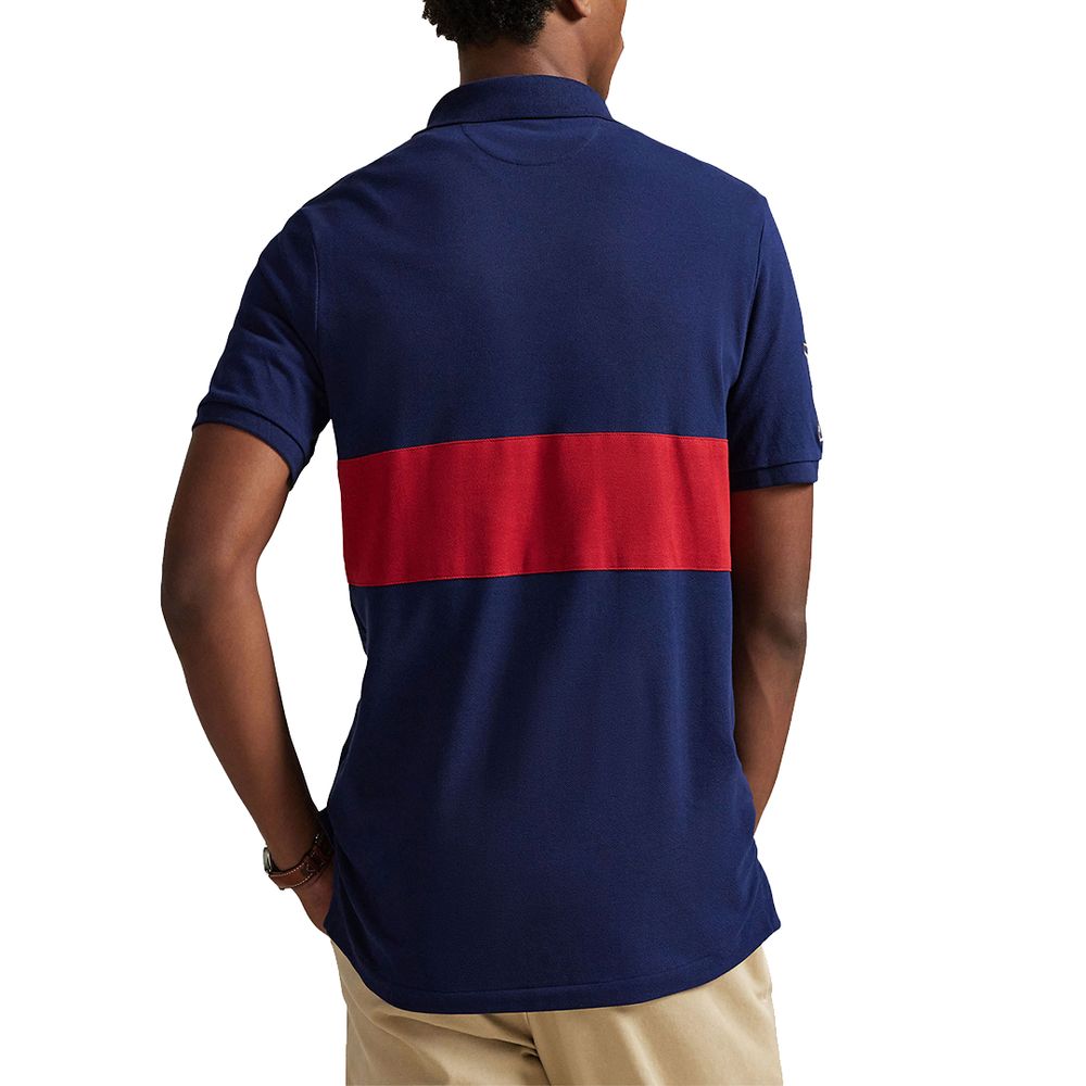MESH KNIT POLO NEWPORT NAVY/SWEET TOMATO
