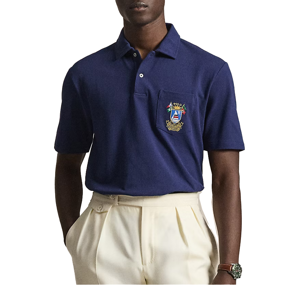 CLASSIC FIT CREST MESH POLO SHIRT