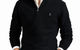 COTTON QUARTER ZIP SWEATER POLO BLACK